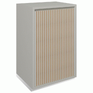 Meuble Vertigo T01 1 porte MDF naturel et blanc mat - 60x47x93cm