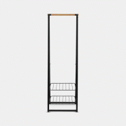 Portant pour vêtements Linn -Small - Black - Portant à vêtements indépendant en bambou avec étagères réglables Portant pour vêtements Linn -Small - Black - Portant à vêtements indépendant en bambou avec étagères réglables