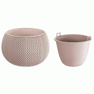 Prosperplast - Pot rond avec réservoir Splofy Bowl en plastique, coloris Mocca, 23,9x23,9x16,1 cm - marron plastique ZA1879