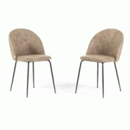 RATTATAN Lot de 2 chaises d’intérieur en similicuir, pieds en métal, design élégant pour cuisine, salle à manger, bar et restaurant – Sara †RATTATAN Lot de 2 chaises d’intérieur en similicuir, pieds en métal, design élégant pour cuisine, salle à manger, bar et restaurant – Sara â€