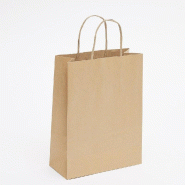 Sac kraft poignées torsadées brun 18x8x24cm - par 50