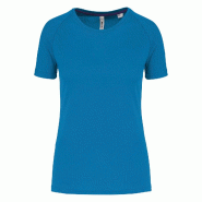 T-shirt de sport à col rond recyclé femme Aqua Blue M 100% Polyester - M bleu 3663639097529