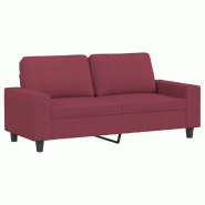 VidaXL Canapé à 2 places Rouge bordeaux 140 cm Tissu Modèle Flex Nordique - 359397