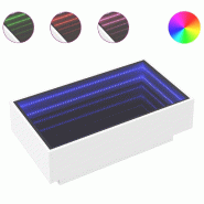 VidaXL Table basse avec LED blanc 90x50x30 cm bois d'ingénierie Modèle Versailles Élite - 847518