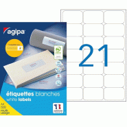 2100 étiquettes blanches multi-usage, format 63,5 x 38,1 mm (100 feuilles A4 / cdt) - 3270241189841
