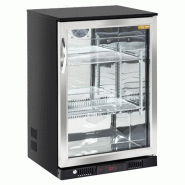 Arrière-bar noir 1 porte vitrée inox - 138 L | Coolhead - BBA148