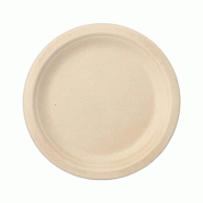 Assiettes en canne à sucre "pure" Ø 18 x 2 cm naturel (500 unités) PAPSTAR - beige Bagasse 89865