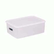Bac alimentaire + couvercle 3150ml 26x18x10cm polyéthylène blanc