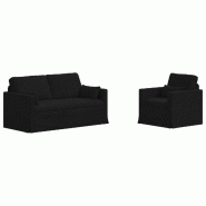 Canapé 2 pcs Noir 158 x 78 x 80 cm tissu Modèle Apex Stella Pro - Matériau naturel 8721364374263