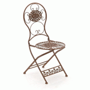 CLP Chaise de jardin pliable Mani Marron antique - marron métal 11176232