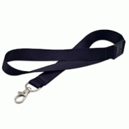 Cordon tour de cou sécurisé 20 mm aspect satin avec crochet métal - Noir (lot de 100) - noir polyester 1437397 Cordon tour de cou sécurisé 20 mm aspect satin avec crochet métal - Noir (lot de 100) - noir polyester 1437397