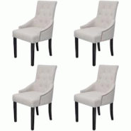 Décoshop26 - Lot de 4 chaises de salle à manger cuisine design moderne en tissu gris crème CDS021533 - gris 3000014371537 Décoshop26 - Lot de 4 chaises de salle à manger cuisine design moderne en tissu gris crème CDS021533 - gris 3000014371537