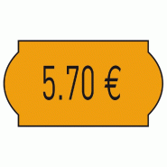 Etiquette Meto format 22x12mm fluo orange standard - par 12000
