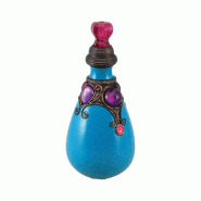 Flacon de potion bleu en polyrésine Ø9 x H20 cm
