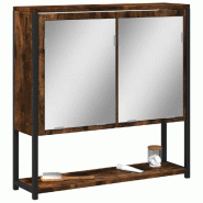 Helloshop26 - Armoire de salle de bain murale design épuré 60 x 16 x 60 cm espace de rangement optimale en bois d'ingénierie chêne 02_0049425 - ve