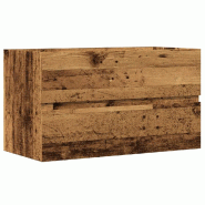 Helloshop26 - Armoire de salle de bain suspendue 80 x 38,5 x 45 cm grand espace de rangement moderne en bois d'ingénierie vieux bois 02_0050819 - Boi