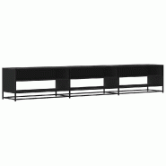 Helloshop26 - Meuble TV industriel grand espace de rangement salon 270 x 40 x 46 cm en bois d'ingénierie noir 02_0055622 - noir métal 3000239112724