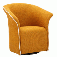 Mauro Ferretti Fauteuil Pivotant Siena Mustard 83,5 X 66 X 80 Cm - Fauteuil Rembourré Avec Base Pivotante, Structure En Fer Et Bois, Design Élégant Mauro Ferretti Fauteuil Pivotant Siena Mustard 83,5 X 66 X 80 Cm - Fauteuil Rembourré Avec Base Pivotante, Structure En Fer Et Bois, Design Élégant