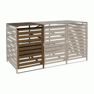 Mendler XL Habillage de poubelle pour 1/2 personnes Extension HWC-H62, Box pour poubelles, 114x67x97cm bois massif ~ brun foncé - marron Bois massif