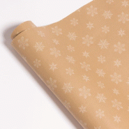 Papier cadeau kraft brun Flocons blancs en 0,50x50m