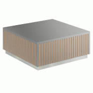 Podium pour mannequins Vertigo T01 MDF naturel et gris alu 60x60x25cm