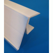 Porte étiquette 18 x 800 pour tablette bois - Blanc