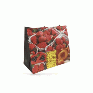 Sac cabas polypropylène tissé imprimé fruits 40x35x20 cm 100 g/m² (100 U) - multicolore A4F135_0