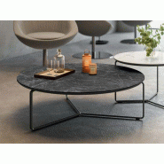 Table basse Montereale structure en fil d'acier et plan en grès