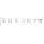 Vidaxl clôture de jardin avec dessus en cerceau acier 10,2x1,2 m noir 277670
