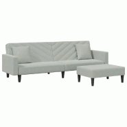 VidaXL Ensemble de canapés 2 pcs avec coussins gris clair velours Modèle Hervanel - 3216268