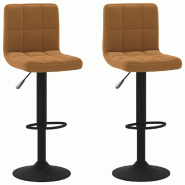 VidaXL Tabourets de bar lot de 2 marron velours Modèle Aero Advance Pro - 334303