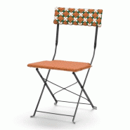 Bistromania Chaise GARDEN pliante, tressage orange vert et blanc – 41 x 49 x 83 cm - multicolore multi-matériau EA281