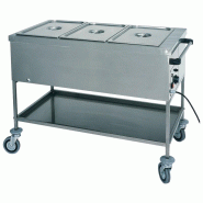 Chariot bain-marie avec étagère inférieur, 3x GN 1/1 h 200 mm, 1 température 1170x650x850 mm - VIRTUS - 0615402402897