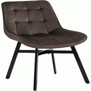 CLP Chaise de Salle à Manger Colby Marron/Velours - marron textile 322181