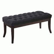 Décoshop26 - Banc avec assise en tissu noir rembourrée capitonné 100 cm style Chesterfield pieds bois foncé BAN10054 - noir 3000408638895 Décoshop26 - Banc avec assise en tissu noir rembourrée capitonné 100 cm style Chesterfield pieds bois foncé BAN10054 - noir 3000408638895
