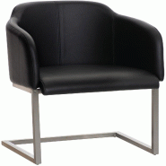 Décoshop26 - Chaise de salle à manger fauteuil visiteur design moderne en PVC noir et acier inoxydable 10_0001914 - noir inox 3000250735902 Décoshop26 - Chaise de salle à manger fauteuil visiteur design moderne en PVC noir et acier inoxydable 10_0001914 - noir inox 3000250735902
