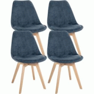 Décoshop26 - Lot de 4 chaises de salle à manger style scandinave en velours côtelé bleu foncé CDS10391 - bleu 3002478532691 Décoshop26 - Lot de 4 chaises de salle à manger style scandinave en velours côtelé bleu foncé CDS10391 - bleu 3002478532691