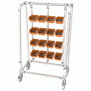 Etagère roulante pour boites à bec