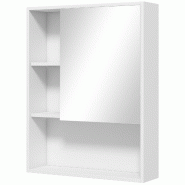 Helloshop26 - Armoire murale salle de bain 60 x 15 x 76 cm miroir étagère réglable gain de place épuré en panneau de particules 21_0001873 - 3000
