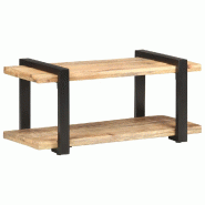 Helloshop26 - Meuble TV industriel multifonction avec étagère inférieure 90 x 40 x 40 cm en bois de manguier brut 02_0046638 - Bois massif 30002343