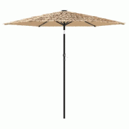 Helloshop26 - Parasol de jardin avec mât en acier 223 x 223 x 213 cm protection solaire et pluie style contemporain en polyester 02_0056392 - acier 3
