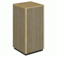 Podium 1 porte push-pull Vertigo T01 MDF noir et chêne clair 45x45x90cm