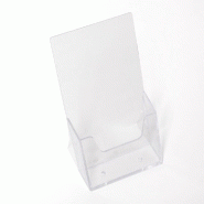 Porte-brochure de comptoir 1/3 A4 - 1 compartiment - Polystyrène injecté - Transparent