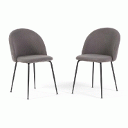 RATTATAN Lot de 2 chaises d’intérieur en velours côtelé avec pieds en métal, rembourrées pour cuisine, salle à manger,restaurant – Sara –