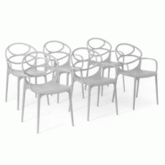 RATTATAN Set de 6 chaises en polypropylène avec fibre de verre, empilables pour extérieur, jardin, bar, restaurant, cuisine design moderne-Charlotte RATTATAN Set de 6 chaises en polypropylène avec fibre de verre, empilables pour extérieur, jardin, bar, restaurant, cuisine design moderne-Charlotte