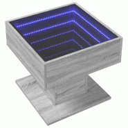 Table basse avec LED sonoma gris 50x50x45 cm bois d'ingénierie Modèle Opaline Pro - 847530