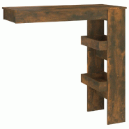 Table de bar murale Chêne fumé 102x45x103,5cm Bois d'ingénierie Modèle Boréal Élite - Bois manufacturé 817222