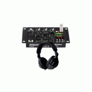 Table de mixage DJ DX-30BTU USB MKII  Bluetooth 3 canaux - Fonction Cue - Lecteur USB/MP3 - 2 entrées micro Talkover - CASQUE DJ - 3666638033871
