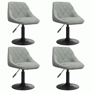 VidaXL Chaises pivotantes à manger lot de 4 gris clair velours Modèle Unique Pro - 3088791