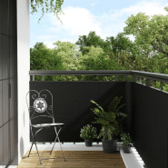 Vidaxl paravent de balcon noir 500x80 cm résine tressée 156301